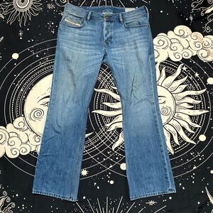 Diesel Zatiny Bootcut Jeans Men's 32x28 Blue Cotton Denim Workwear Faded Stretch